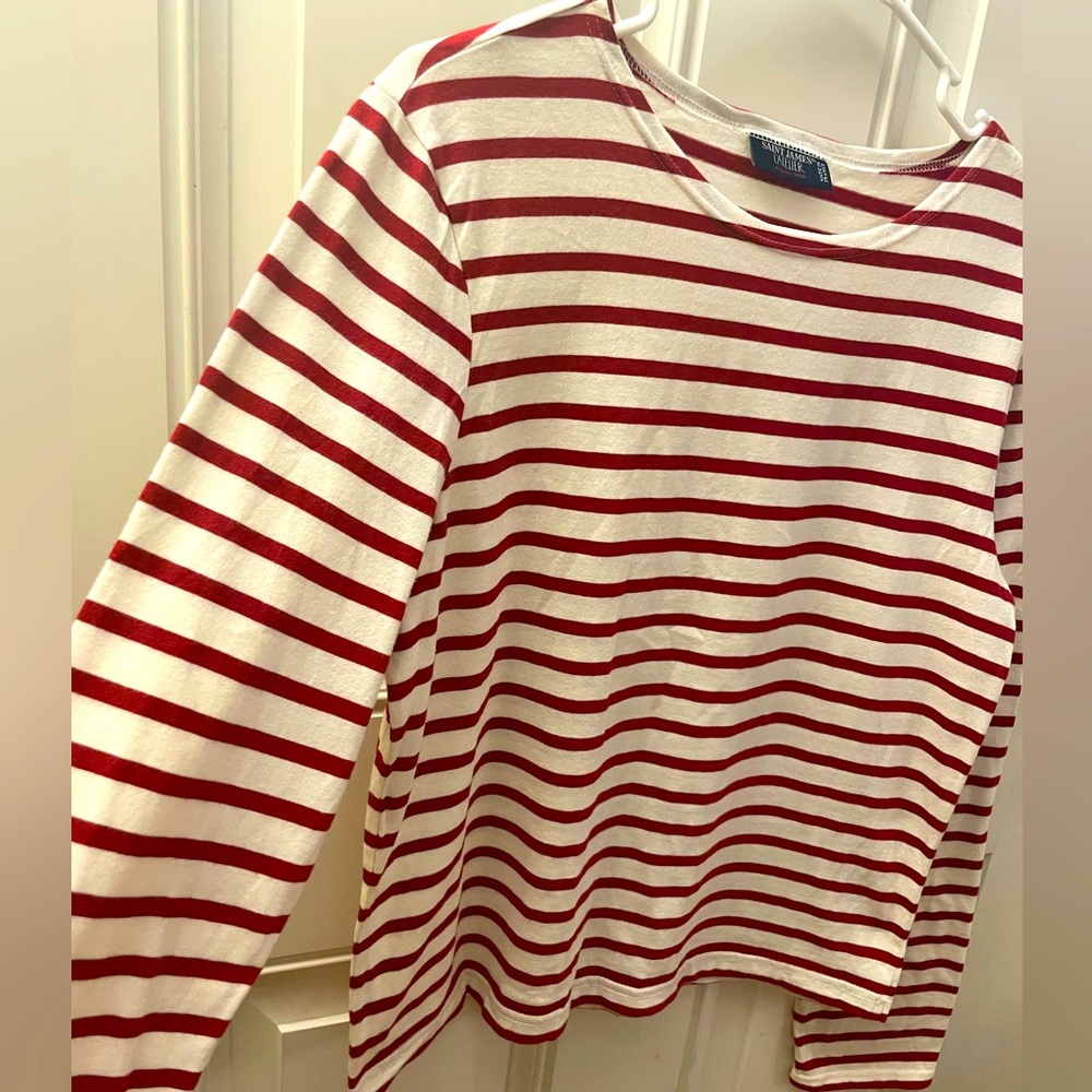 SAINT JAMES Authentic Breton Long Sleeves T-Shirt - Red&White M doen KULE style - Picture 6 of 12